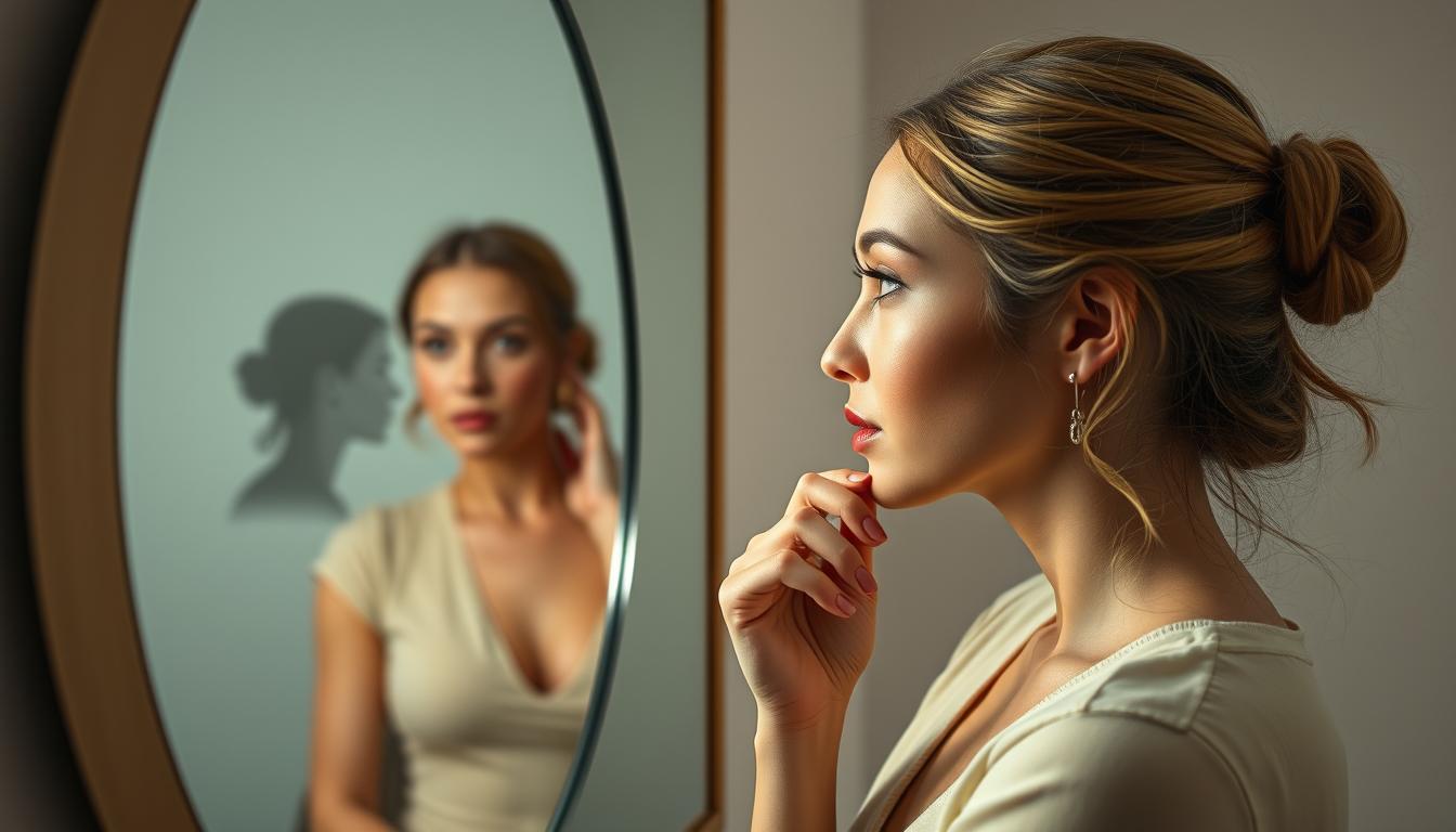 Kobieta zastanawiająca się nad typami kobiecości