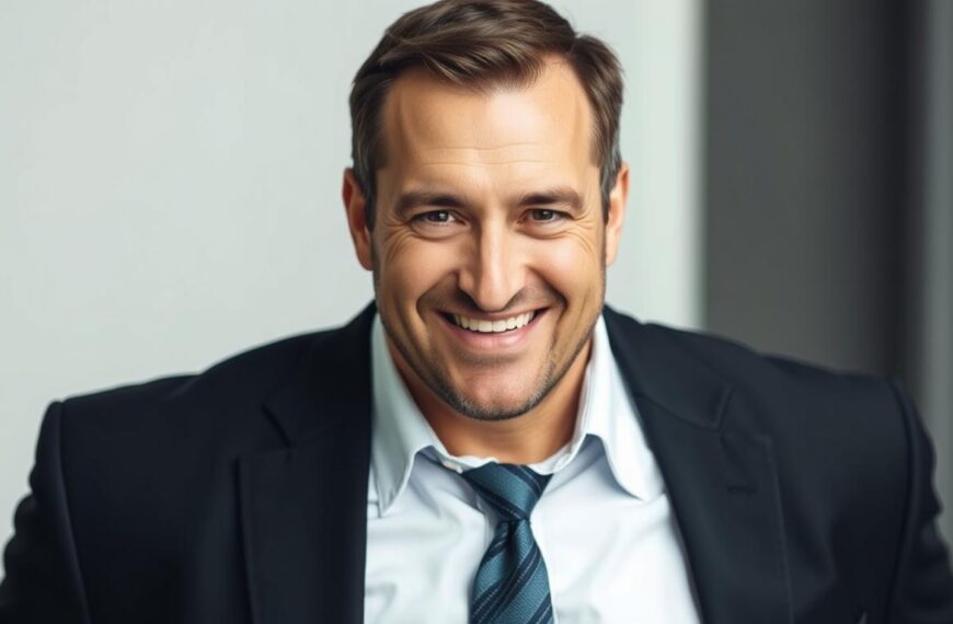 Mężczyzna w garniturze z fałszywym uśmiechem - typowe cechy psychopaty jak pokonać psychopatę