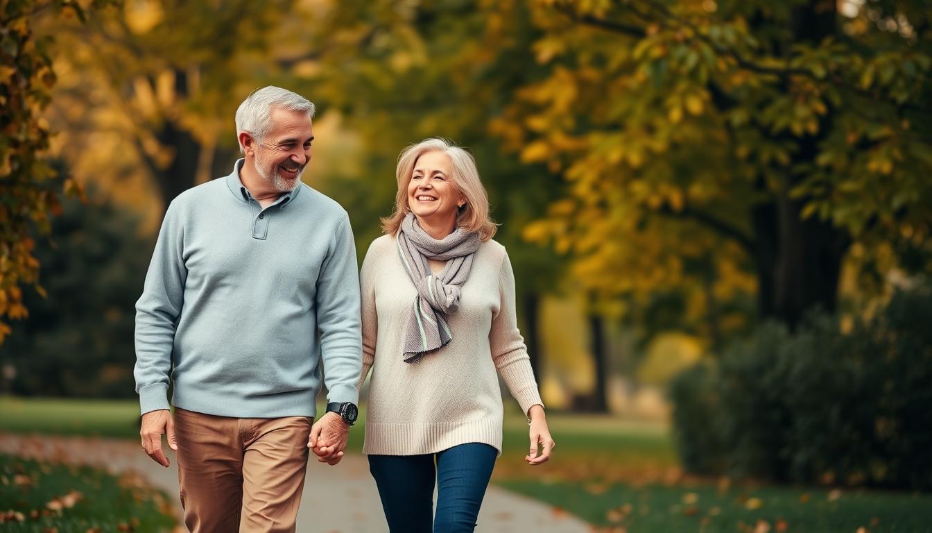 Para trzymająca się za ręce podczas spaceru, symbolizująca udane małżeństwo